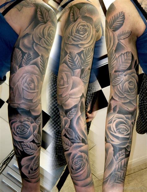 Rose Flower Tattoo On Full Sleeve Tattoo Designs Tattoo Pictures