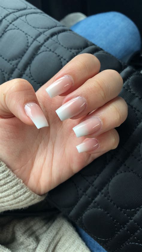 Ombre French Manicure French Acrylic Nails Pretty Nails Nails