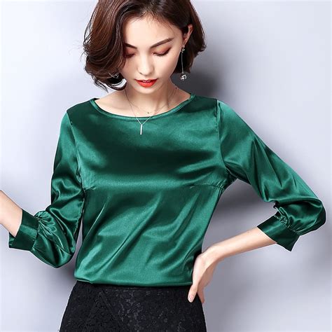 Shop blouses and shirts now at stories.com. Women Blouses Casual OL Silk Blouse Autumn Loose Basic ...