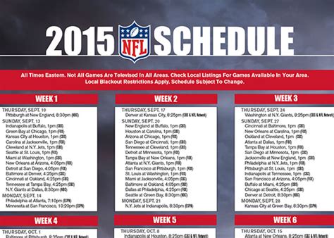 Before posting to our page, please read: NFL Thursday Night Football 2015 TV schedule