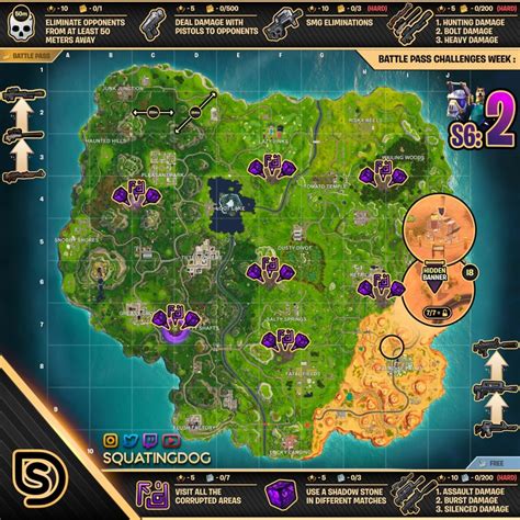 Take a look at what they are and how to complete them. Fortnite Season 6, Week 2 Challenges Cheat Sheet | GameGuideHQ