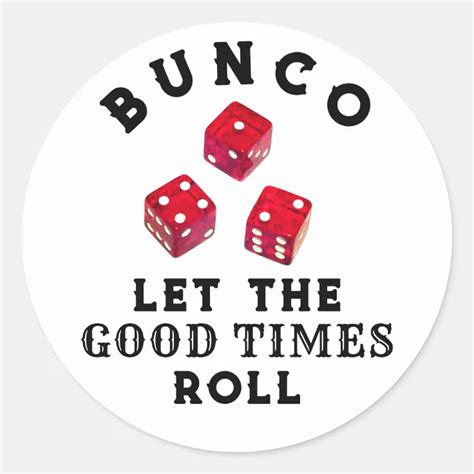 bunco game night classic round sticker zazzle