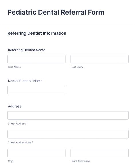 Pediatric Dental Referral Form Template Jotform