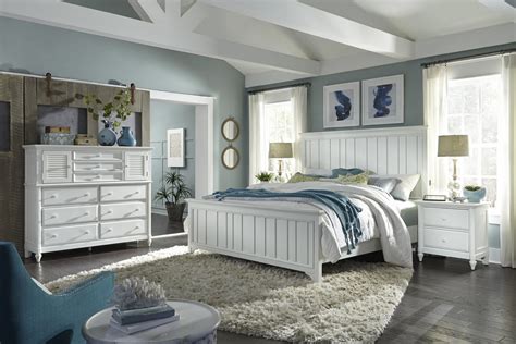 This is augmented by the warm yellow. Aspenhome Retreat California King Farmhouse Panel Bed In ...