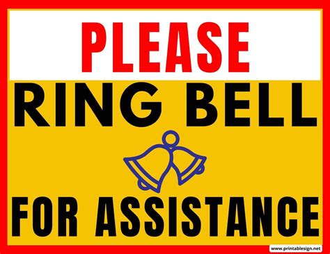 Please Ring Bell For Assistance Sign Free Download