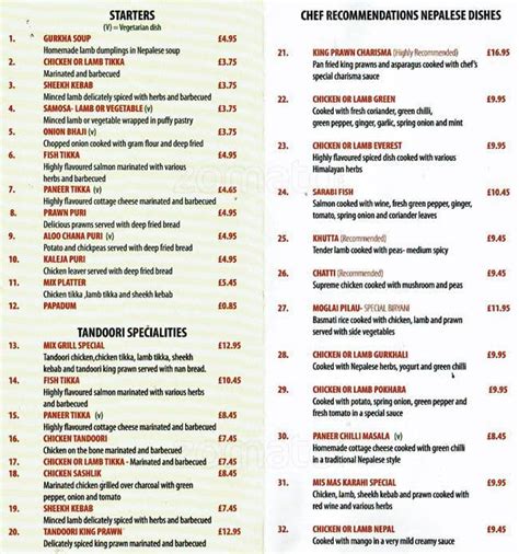 Khans Restaurant Menu Menu For Khans Restaurant Blackheath London