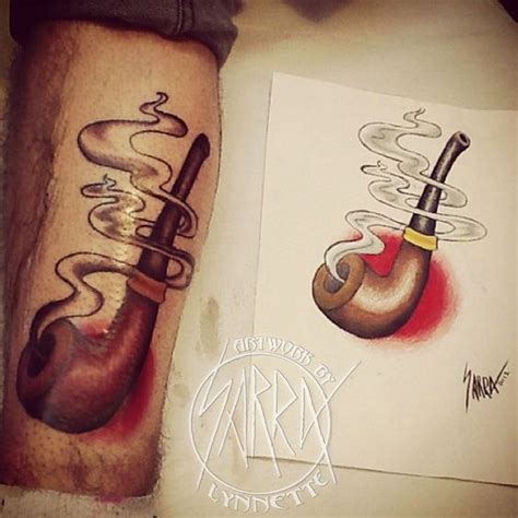 Traditional Tobacco Pipe Tattoo By Sarra Lynnette