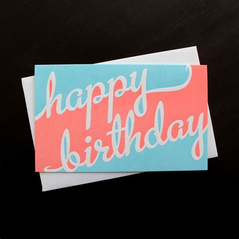 1215 Two Tone Letterpress Birthday Card Letterpress Birthday Card
