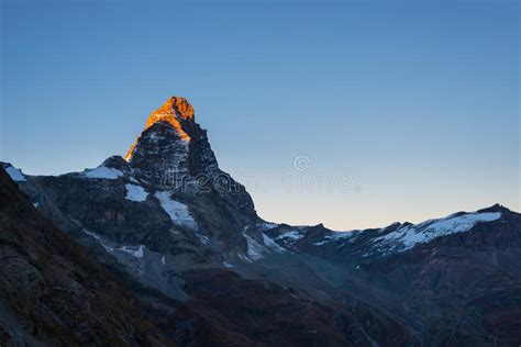 Sunset Light Over The Elegant Matterhorn Or Cervino Stock Photo Image