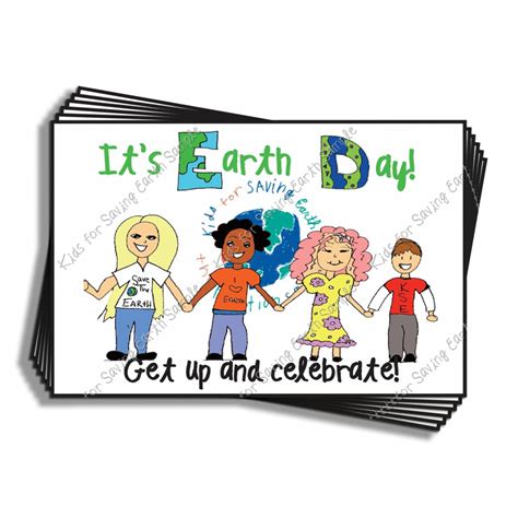 Get Up And Celebrate Earth Day Post Cards Kids For Saving Earth