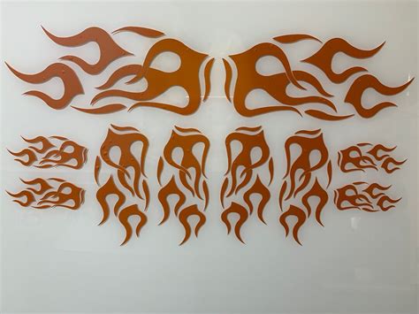 Motorcycle Or Vehicle Vinyl Flame Graphic Decal Kit Gloss Etsy