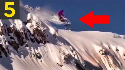 Top 5 Amazing Snowmobile Jumps And Stunts Youtube
