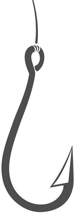 Download Drawing Of A Black And White Fishing Hook On A Line Stock ...