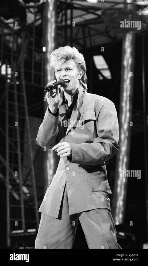British Pop Singer David Bowie Pictured Performing In Concert At