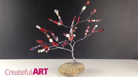 To the branches remain attached beautiful stones and other embellishments. How to make a "Wire Tree"--sculpture with beads - YouTube