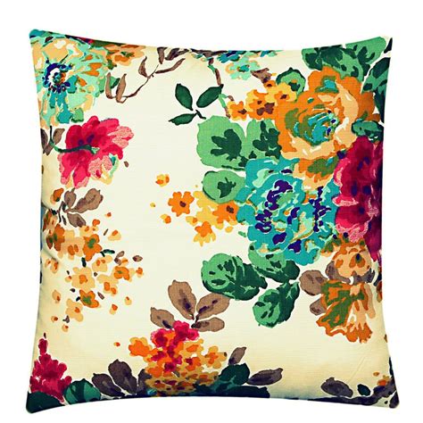 Multi Colour Floral Twill Cotton X Cushion Cover Pillow For