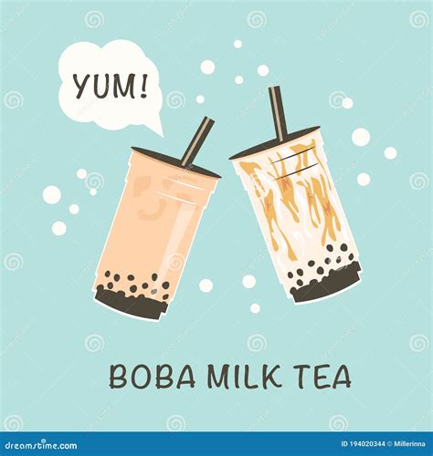 Banner For Popular Taiwanese Bubble Milk Tea Two Take Away Glasses