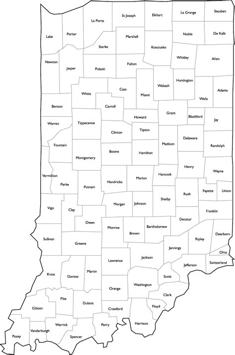 Map Of Indiana Counties Printable