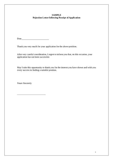 If you don't have much of a relationship. 2021 Job Rejection Letter - Fillable, Printable PDF ...