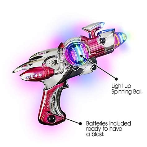 Artcreativity Red Super Spinning Space Blaster Laser Gun With Flashing