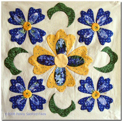 Wall hangings, bedspreads, baby blankets and lap throws are easy to sew with patterns that include materials lists and helpful hints. Baltimore Blue Block #1 | "Baltimore Blue" applique quilt ...