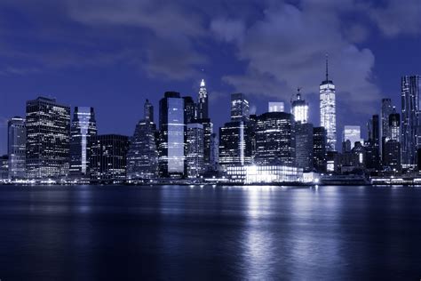 New York Skyline At Night Free Stock Photo Public Domain Pictures