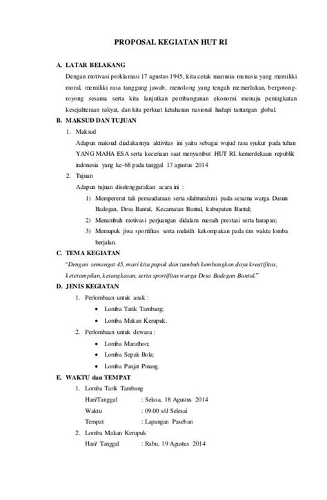 Proposal Kegiatan Hut Ri – Lukisan