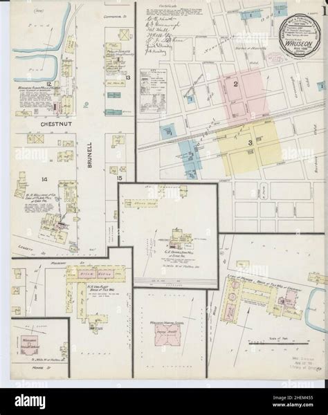 Sanborn Fire Insurance Map From Wauseon Fulton County Ohio Stock