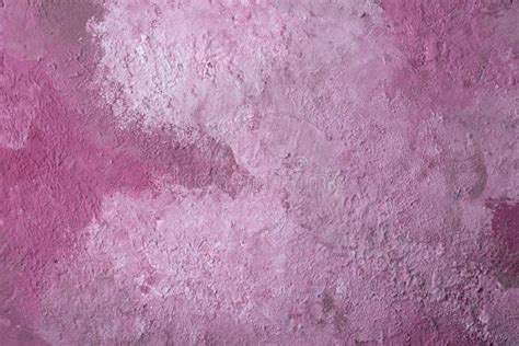 Decorative Pink Plaster Texture Wallpaper Close Up Wall Pattern Stock