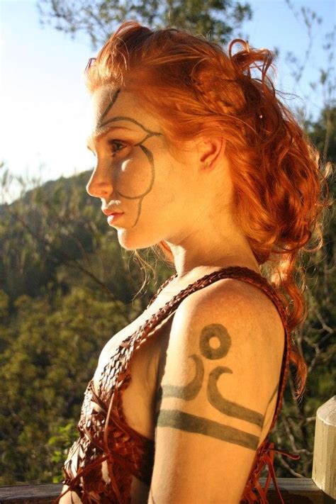character outlander celtic woad on redhead warrior woman celtic woman