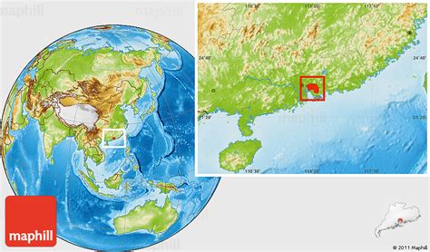 Physical Location Map Of Dongguan 