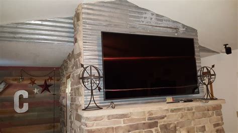 Corrugated Metal Wall Above Fireplace We Went With This To Give Our