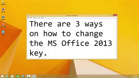 How To Change Microsoft Office 2013 Product Key Youtube