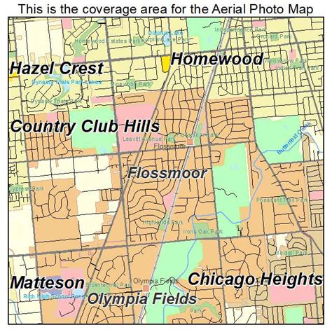 Aerial Photography Map Of Flossmoor Il Illinois