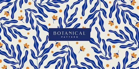 Premium Vector Blue Botanical Pattern Background