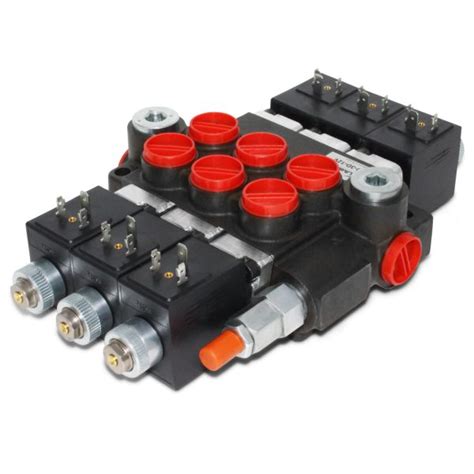 Hydraulic Monoblock Solenoid Control Valve 3 Spool 13 Gpm 12v Dc