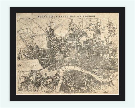 Old Map Of London England United Kingdom 1845 Old Maps Of London