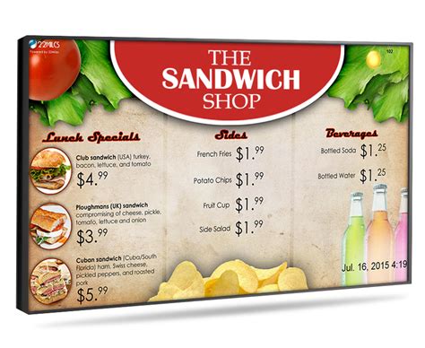 Digital Signage Menu Board Template