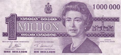 is there a 1 million dollar bill in canada