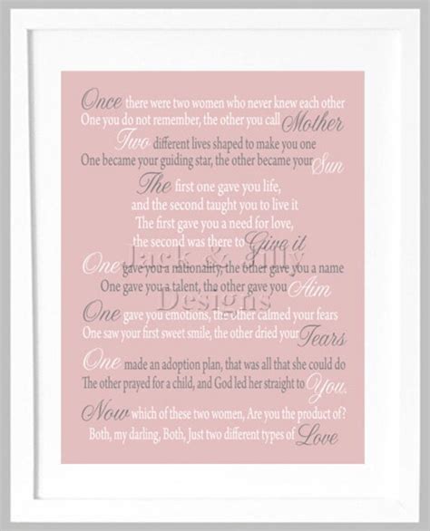 Adoption Poem Print Two Different Types Of By Jackandjillydesigns