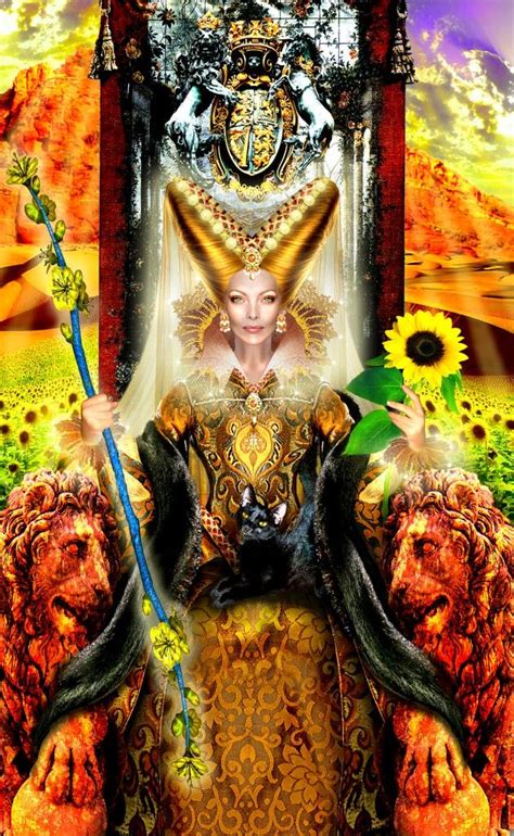 See more ideas about cards, card art, playing cards art. Queen Of Wands by Erik C Dunne - Photoshop Creative | Wands tarot, Tarot art, Tarot cards