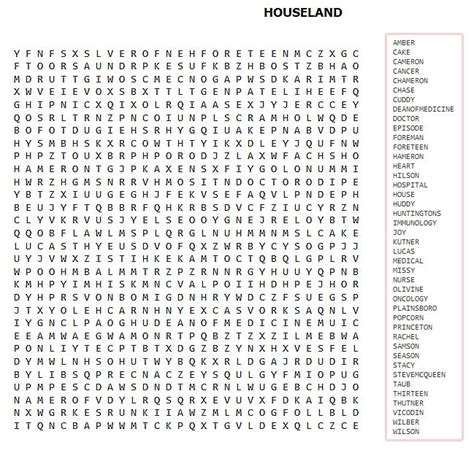Word Search Printable Difficult