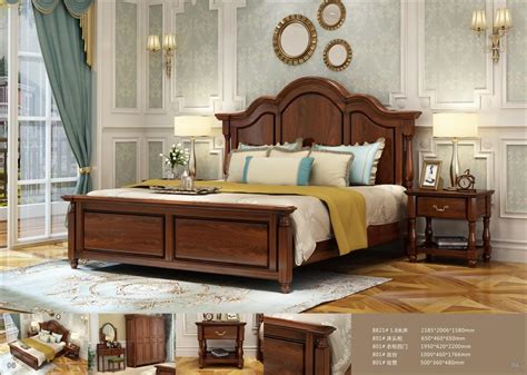 American Style Bedroom Furniture Natural Solid Wooden Bed Buy Solid