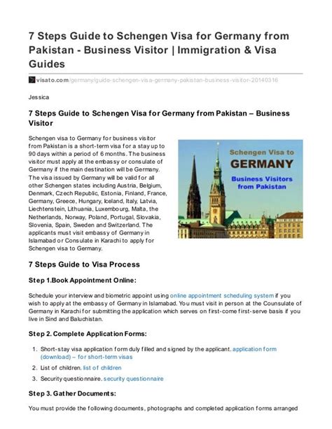 7 Steps Guide To Schengen Visa For Germany From Pakistan Business Visitor