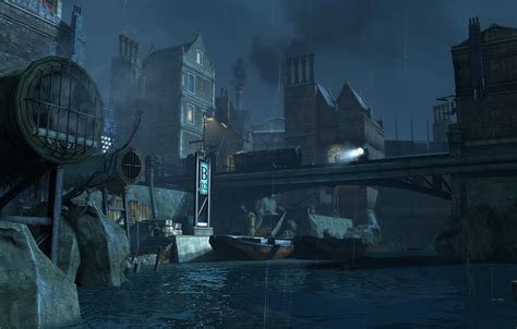Wallpaper Bridge City The City River Street The Game Dishonored