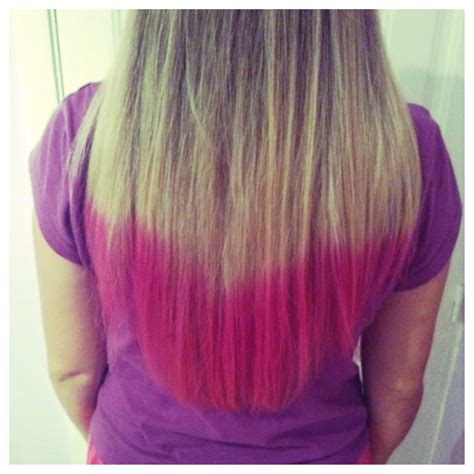 Diy Blonde Hair With Pink Dip Dye Cuteek