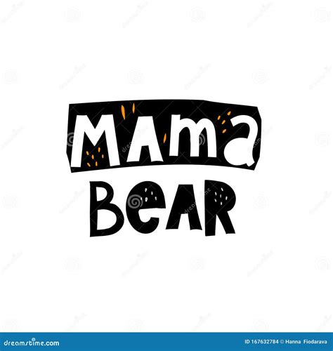 Mama Bear Hand Drawing Lettering On A Colored Figure Decoration