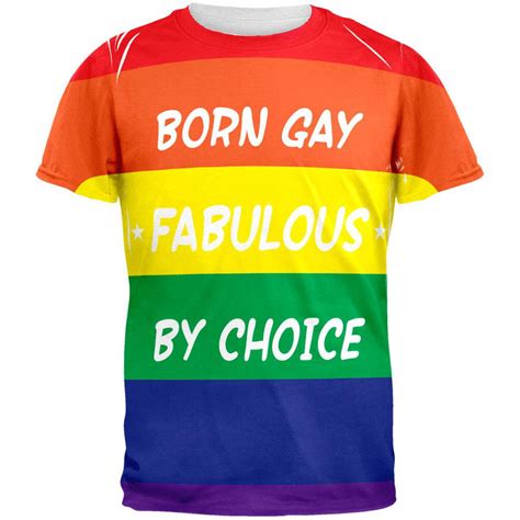 Gay Pride Lgbt Born Gay All Over Adult T Shirt 2x Large
