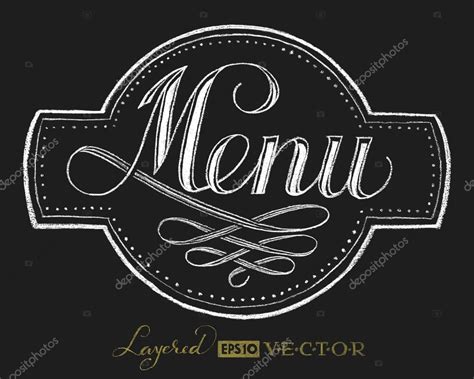 Menu Chalk Lettering Stock Vector Image By Polygraphus