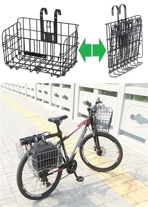 Foldable Bicycle Grocery Basket Bike Collapsible Front Rear Bar Storage